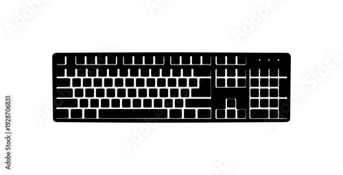 Minimalist Black Mechanical Keyboard Vector Illustration