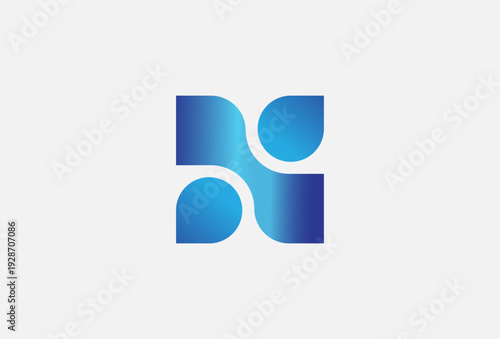Initial N with Drop Liquid Water Letter Logo Design Element