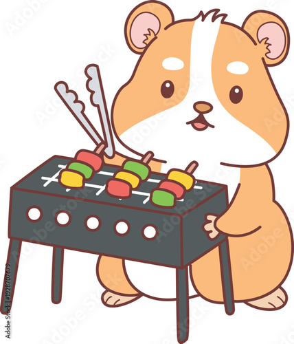 Cute set of hamster sticker with activity. Hamster 