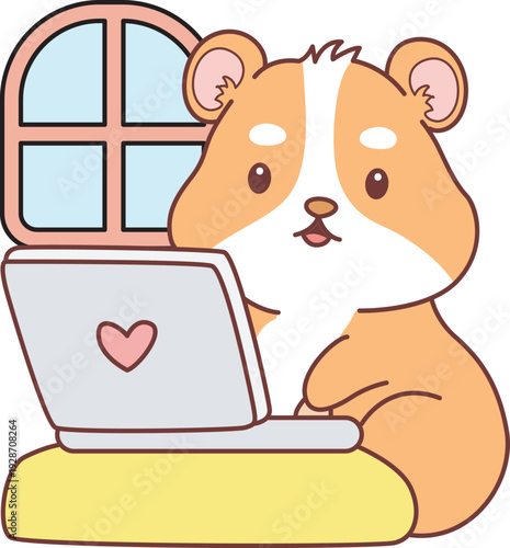 Cute set of hamster sticker with activity. Hamster 