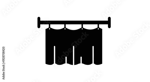 Simple silhouette illustration of a medical facility's hallway with privacy curtains