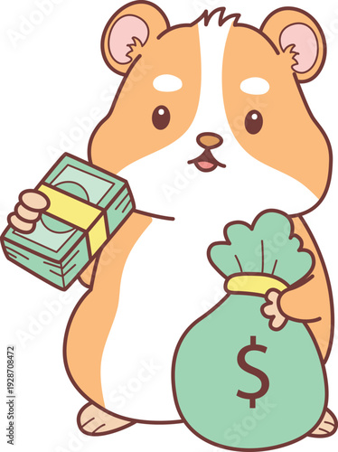 Cute set of hamster sticker with activity. Hamster 