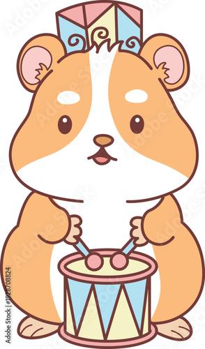 Cute set of hamster sticker with activity. Hamster 