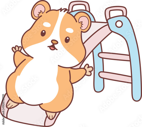 Cute set of hamster sticker with activity. Hamster 