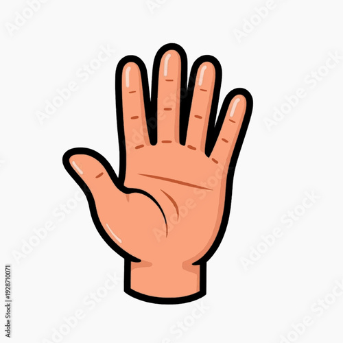 A cartoon hand with fingers spread apart in a vector graphic illustration