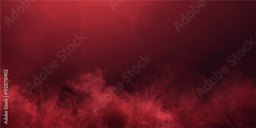 An abstract red smoke background features a dark motion texture where fire and light clouds explode across a black space backdrop for an artistic design