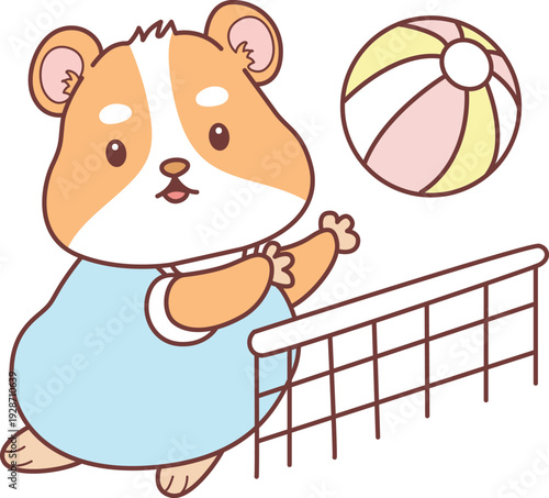 Cute set of hamster sticker with activity. Hamster 