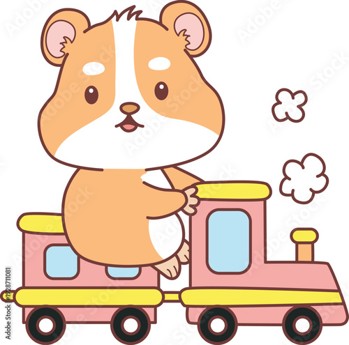 Cute set of hamster sticker with activity. Hamster 