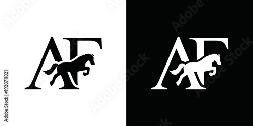 simple jumping horse logo vector
