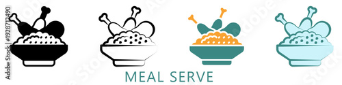 Meal Serve Multi Style Icon Mini Illustration, Use For Modern Concept, Print, Ui, Ux Kit, Web And App Development. Vector Related To Ramadan, Eid Al-Fitr, Eid Al-Adha And More