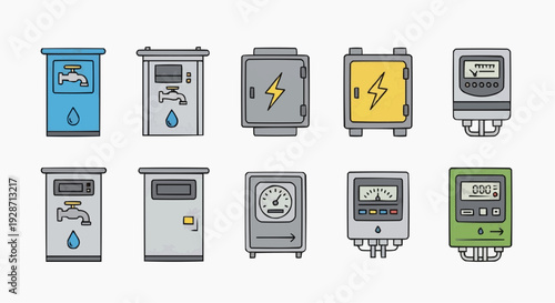 Meters display various readings in a utility setting with technology