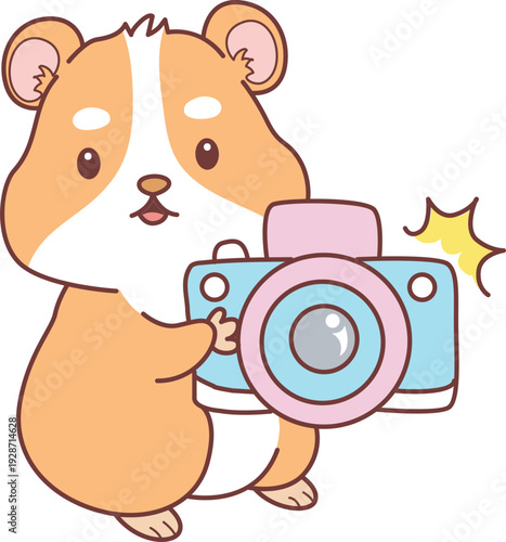 Cute set of hamster sticker with activity. Hamster 