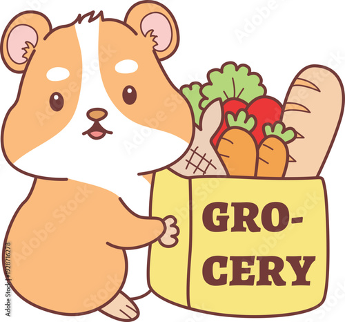 Cute set of hamster sticker with activity. Hamster 