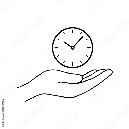 Hand holding a watch line icon vector
Vector line icon on a white background