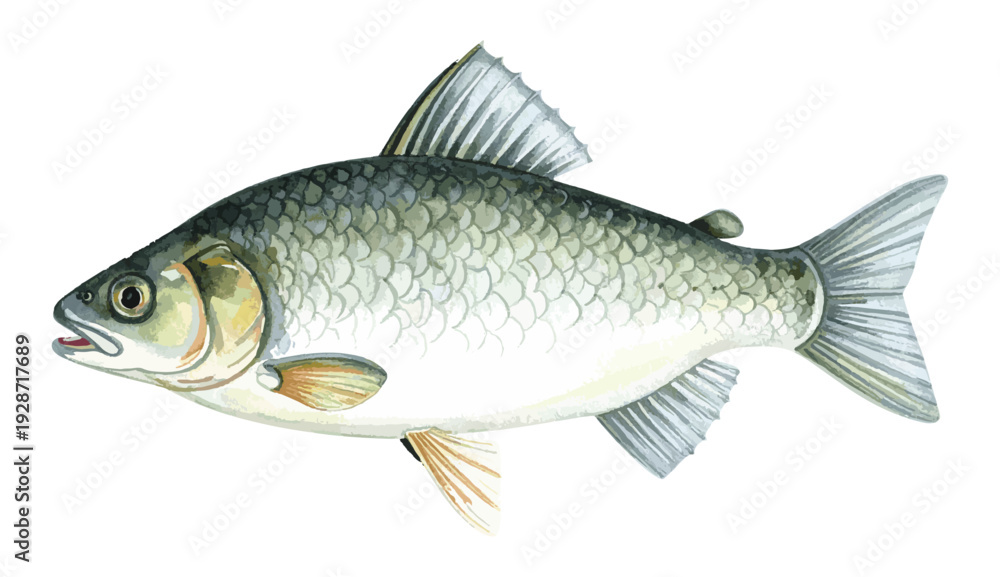 Fototapeta premium Barramundi Fish Watercolor Illustration