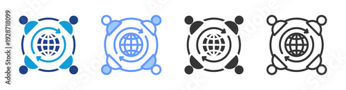 Cultural Integration icon set multiple style collection