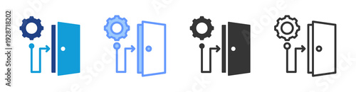 Exit Strategy icon set multiple style collection