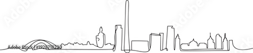 Continuous one line drawing of Buenos aires city skyline. Single line drawing illustration of Argentina cityscape. one line art icon drawing vector