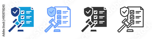 Antitrust Compliance icon set multiple style collection