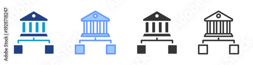 Governance Structure icon set multiple style collection