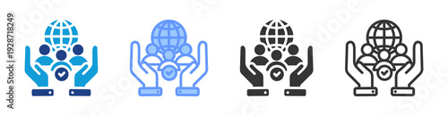 Cultural Due Diligence icon set multiple style collection