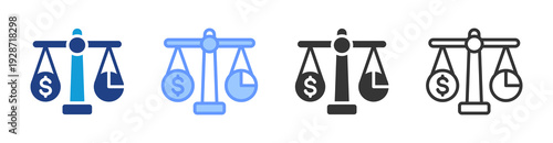 Equity Consideration icon set multiple style collection