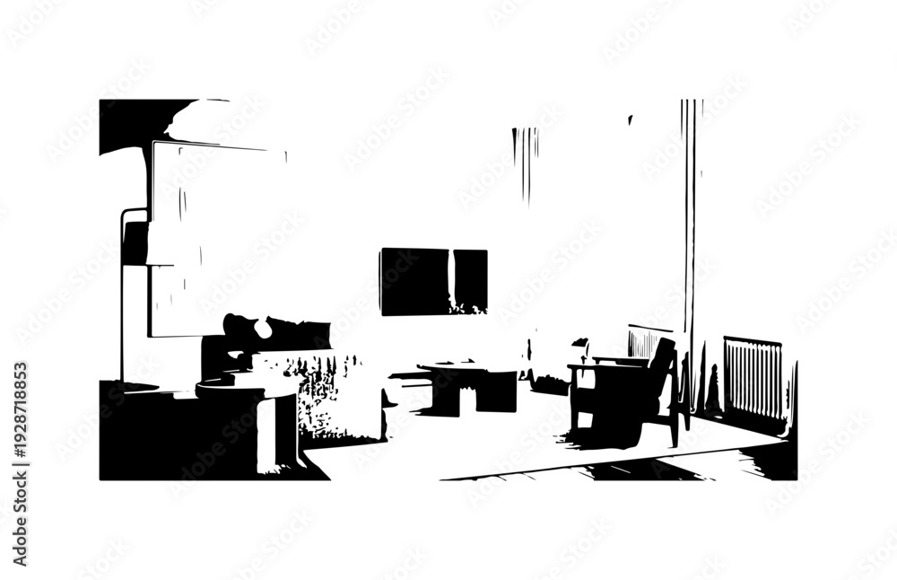 Fototapeta premium Modern Minimalist Office Setup with Desk and Monitor