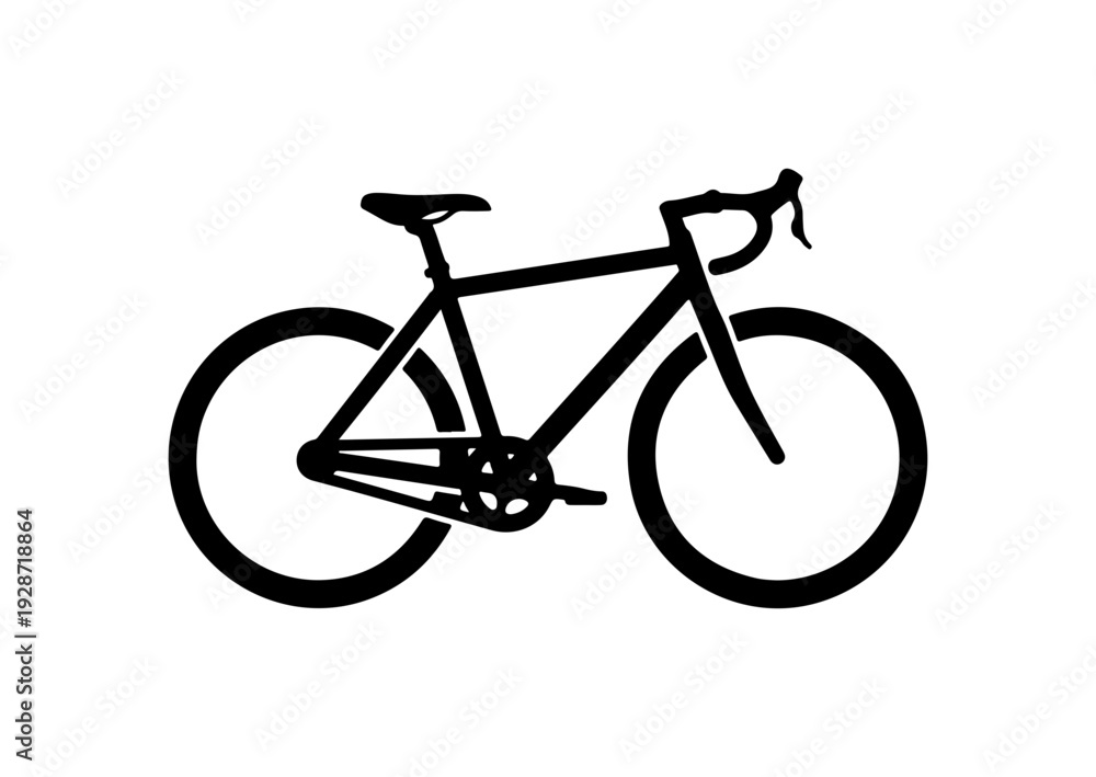 Fototapeta premium Minimalist Black Road Bike Vector Illustration