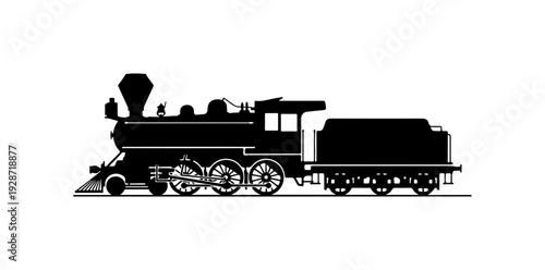 Vintage Steam Locomotive Vector Illustration