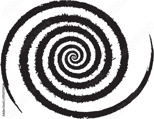 Abstract black psychodelic spiral form. Vector illustration. Trendy design element for frame, logo, tattoo, sign, symbol, web, prints, posters, template, pattern