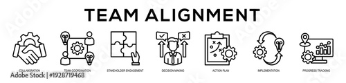 Team Alignment web banner icon illustration concept