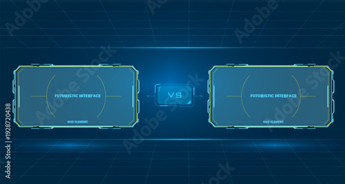 Modern HUD Comparison Interface with Dual Futuristic Panels