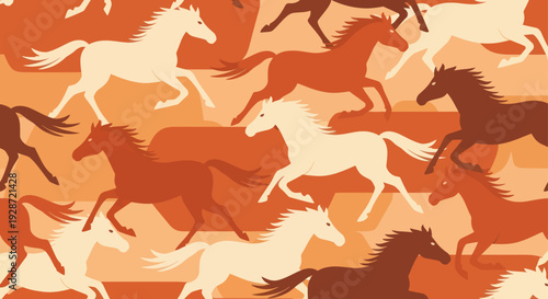 Horses Running in Various Shades of Brown.