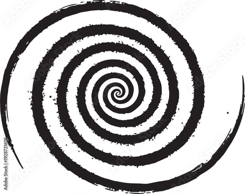 Abstract black psychodelic spiral form. Vector illustration. Trendy design element for frame, logo, tattoo, sign, symbol, web, prints, posters, template, pattern