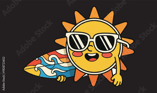 Collection of eight fun cartoon characters enjoying summer activities with sunglasses and happy expressions
