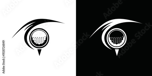 simple golf ball logo vector