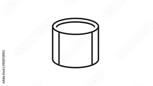 Simple black and white line drawing of a cylindrical band or ring representing jewelry, industrial piping, or mechanical components.