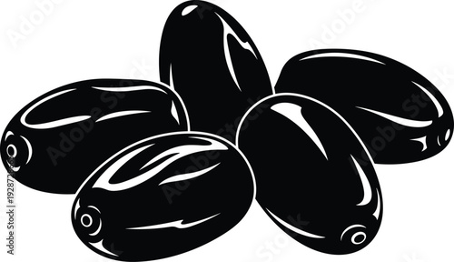 Black olives illustration for culinary designs