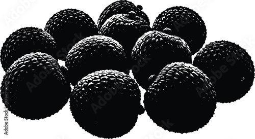 Closeup of blackberries on white background