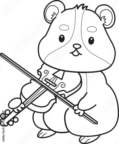 Coloring pages of Cute set of hamster sticker with activity.  Outline of hamster 