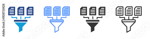 Data Collection icon set multiple style collection