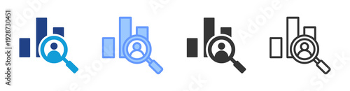 Competitor Analysis icon set multiple style collection