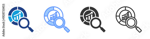 Market Analysis icon set multiple style collection