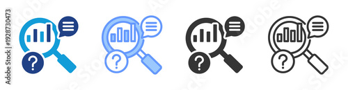 Predictive Analytics icon set multiple style collection