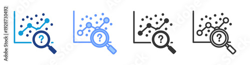 Correlation Analysis icon set multiple style collection