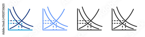 Price Elasticity Analysis icon set multiple style collection