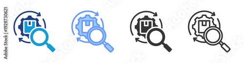 Supply Chain Analysis icon set multiple style collection