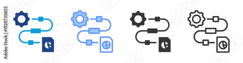 Workflow Analysis icon set multiple style collection