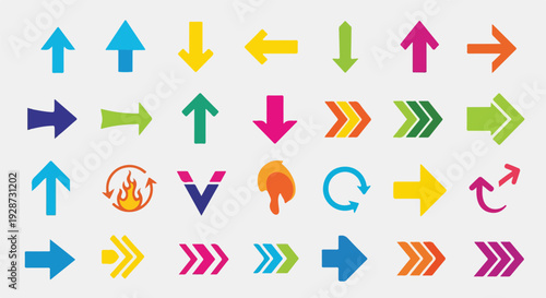 Free Download Colorful vector arrows pointing in various directions on a light background (1) - GFXLoad