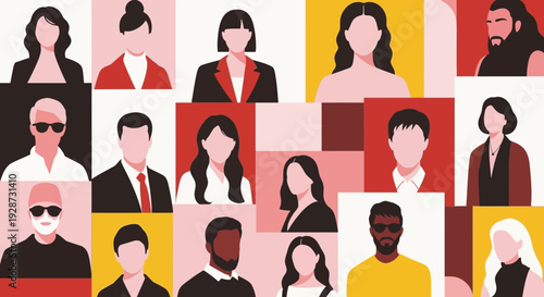 diverse people portraits, faces, community, group, teamwork, background